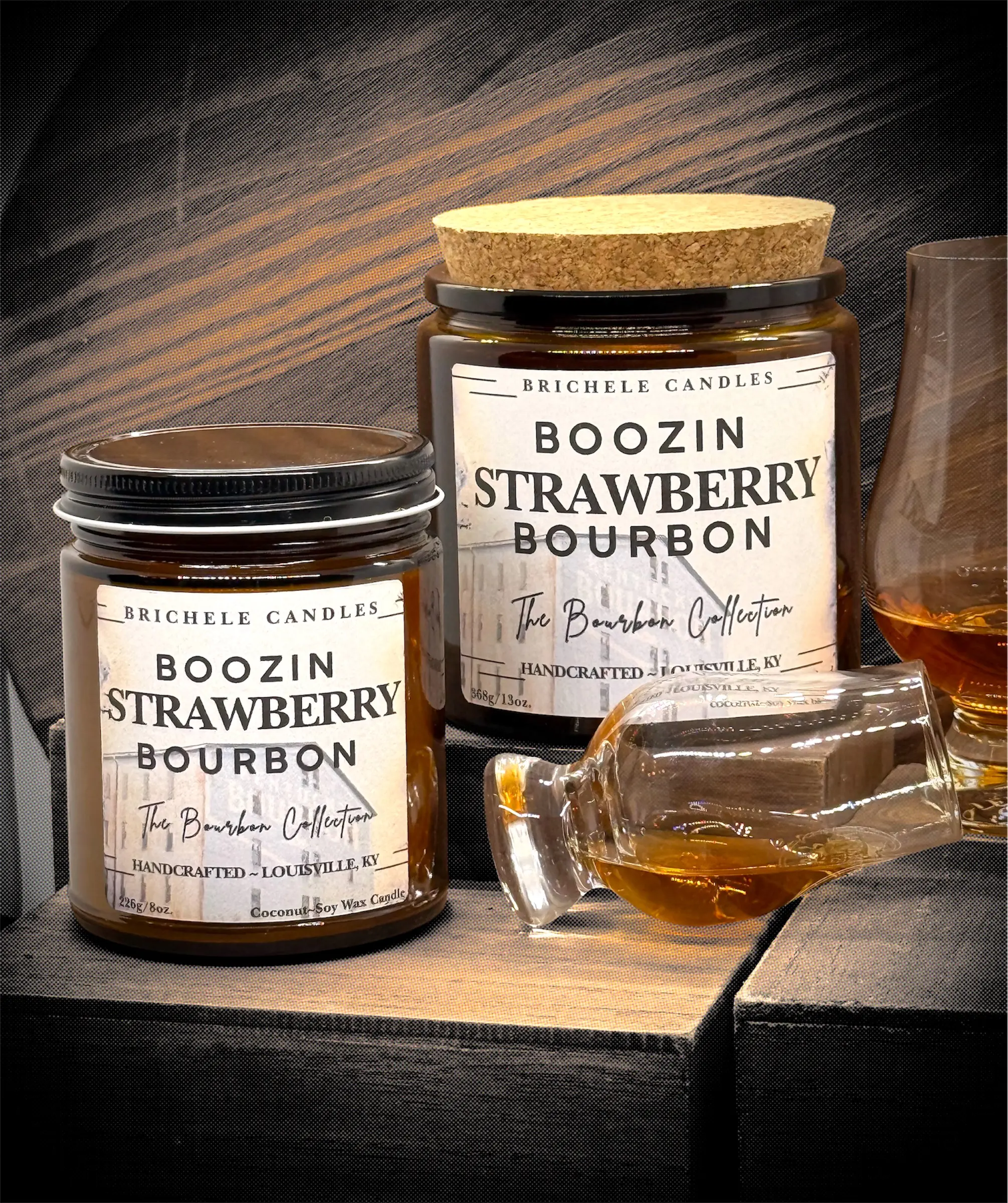 Boozing Strawberry Bourbon Candle - Scented Candle with Strawberry, Bourbon & Vanilla