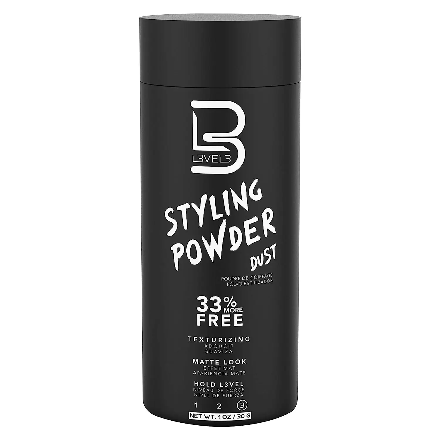 L3 Level 3 Styling Powder - Haircare Matte Finish Styling Powder - Natural Look - Easy to Apply with No Oil or Greasy Residue - L3VEL3