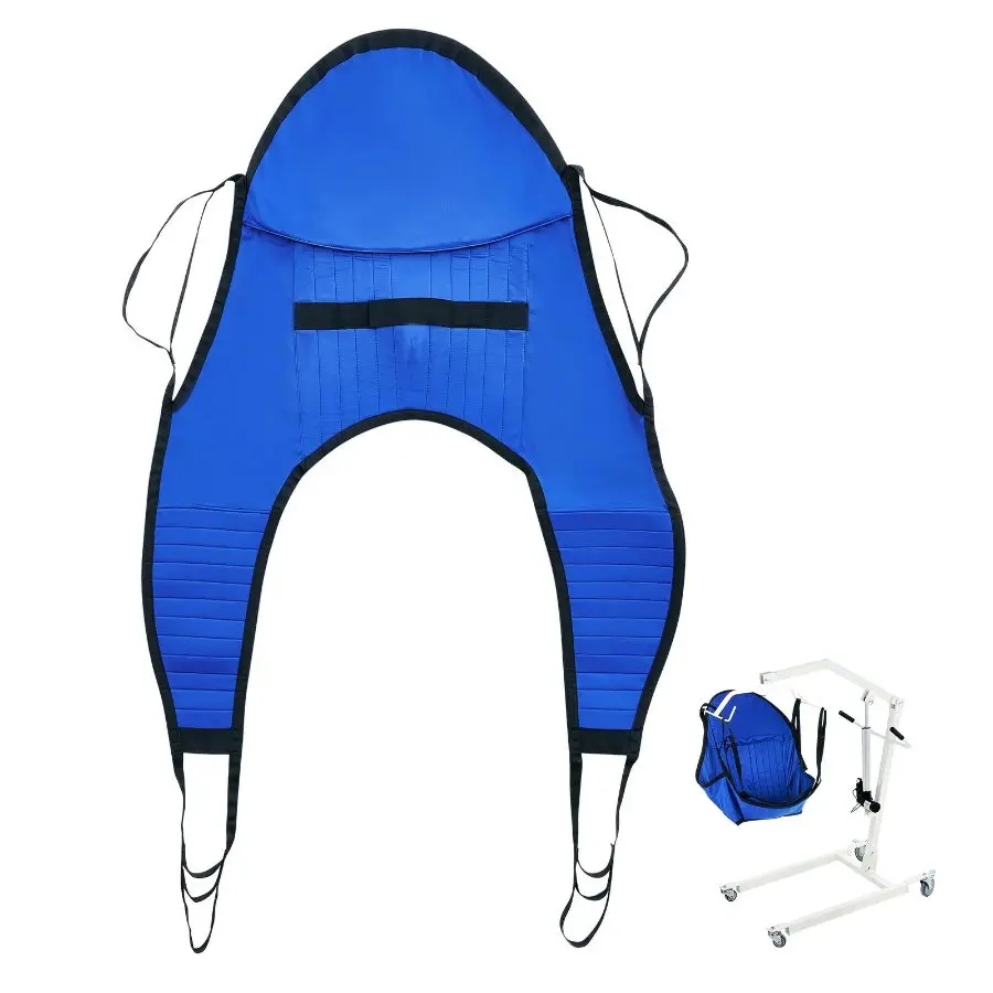 Summerfinds Medium U-Sling Patient Lift Transfer Aid for Disabled & Bedridden, with Head Support, Adjustable Loops, Divided Legs, 600LBS Capacity, Easy to Use, Universal Compatibility for Bath/Shower