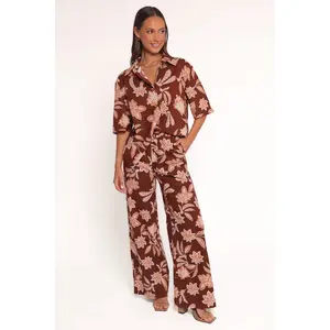 Samira Wide Leg Pant - Orange Floral