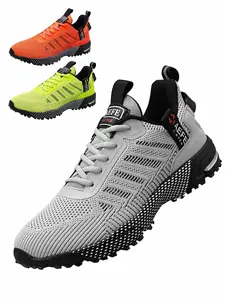 Breathable Thick Sole Foam Sports Casual Training Shoes, Durable Comfort for Active Lifestyle, Textile Upper, Rubber Sole, All Seasons