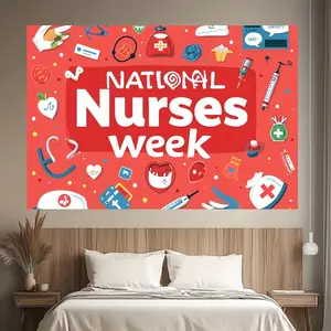1pc Thank You for The Nurses Week Tribute Printed Background Party Banner, Suitable for Indoor Photo Studios, Weddings, Birthdays, And Anniversaries – an Ideal Decoration for Any Season in Homes,