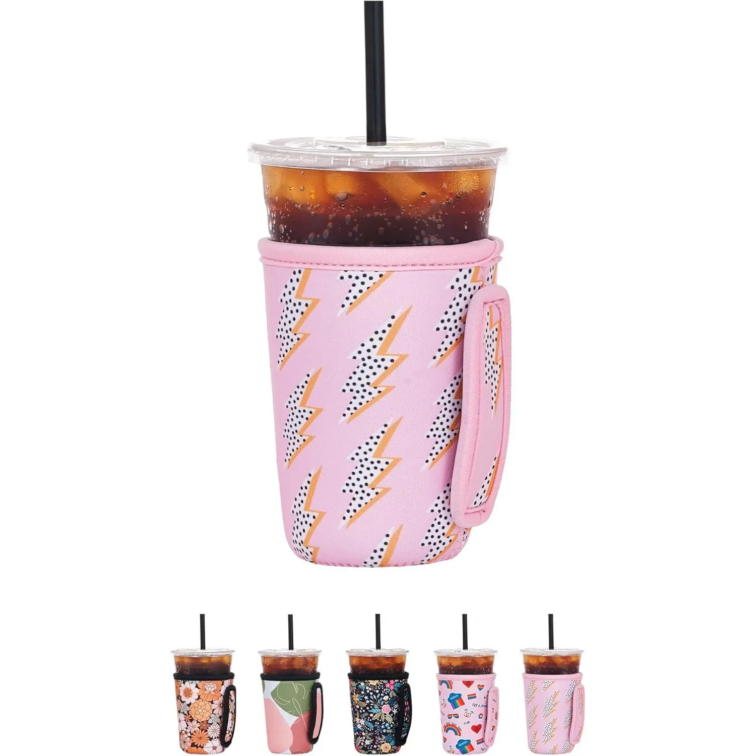 3.5mm Classic Synthetic Insulated Neoprene Cup Holders - 3 Sizes (Flash Medium 22-28oz, Universal 16-32oz Fit), Foldable, Hand Washable Kitchenware Drinkware Accessories for Coffee, Hot/Cold Beverages, Dry Cup Base, Cold Stays Longer
