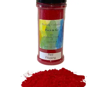 Flock & Go Flocking and Applicator All in One (Red) 1oz with Soft Velvety Look and Professional Finish, Ideal for Various DIY Projects