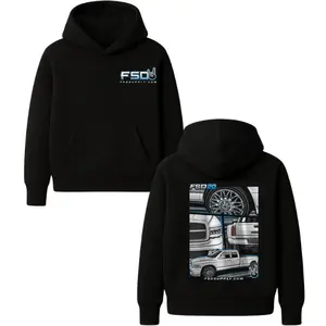 FSD 20 Truck Hoodie – Black Automotive Graphic Pullover Featuring Clean Pickup Truck Wheel & Body Panel Design, Streetwear Hoodie for Truck Lovers & Garage Life Fans