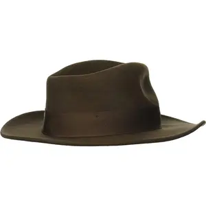 Indiana Jones Men's Brown Wool Felt Outback Fedora, Water-Repellent, One Size