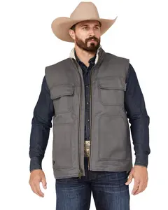 Men's Cowboy Hardware Men'S Ranch Canvas Berber Sherpa Lined Vest - 185131-043