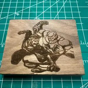 Invincible vs Conquest Battle Engraved on Walnut Wood Wall Art, Includes Command Strips for Easy Installation