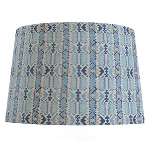 Blue Ikat Patterned Lampshade in Lakeside
