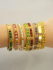 Stainless Steel Babalawo Orula Bracelet, Meaningful Beaded Jewelry Gift for Men Women, Shango Ochun Bangle, Beaded Bracelets