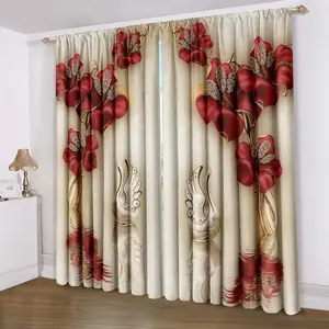 Fashionable Digital Print Privacy Curtains, Multiple Sizes Available, Easy Installation, Light Filtering, All-Season Decor