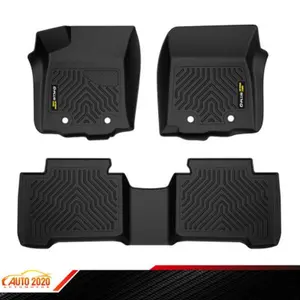 Floor Mats Liners TPE All Weather Fit For 2018-2023 Toyota Tacoma Double Cab TPE