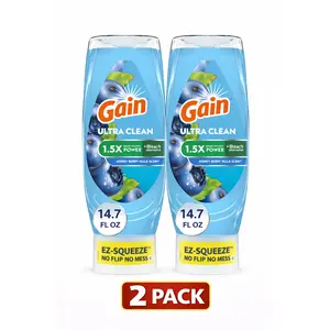 (2 Pack) Gain EZ-Squeeze Dishwashing Liquid Dish Soap, Honeyberry Hula, 14.7 fl oz