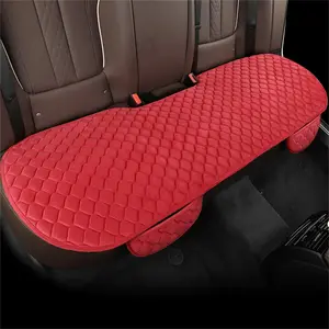 Winter Season Plush Surface Anti-Slip Seat Cushion for Vehicle Rear Bench, Thickened Warm Comfort Pad, 1pc Car Interior Accessory