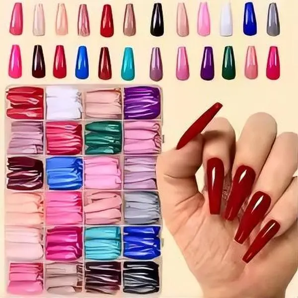 576pcs/Box Colorful Nail Art Stickers for Manicure and Pedicure - Perfect for Salon Use