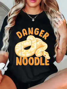 100% Cotton Unisex Funny Danger Noodle Snake Boys Snakes Meme Snek Ball Python T-Shirt