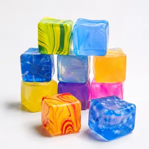Colorful Squishy Cube Fidget Toy to Release Pressure | Soft TPR Stress Relief Sensory Toy for Adults & Kids