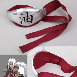 Cosplay Prop: Jiraiya-Style Headband — 1:1 Scale Anime Headband featuring the "Oil" Kanji, Headpiece, Forehead Protector, Cosplay Accessory