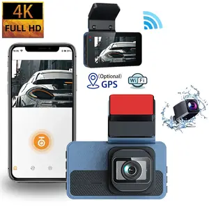 4K HD Dash Cam,Supports GPS Tracking and ADAS，Front and Rear Recording 32GB Memory Card，Wi-Fi Connected Car Dash Cam, , behind the car Gravity Sensor, Holiday Gift