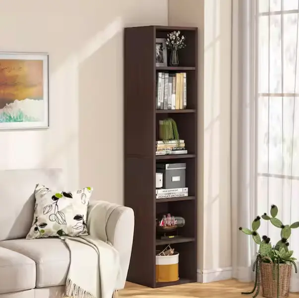 Tribesigns 70.9 Inch Tall Narrow Bookcase, Modern White Corner Bookcase With Storage, 6 Tier Cube Display Shelves For Home Office