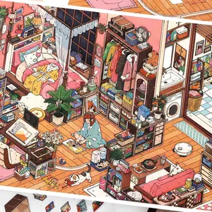 4 Sheets/bag Scene Stickers Pack, My Little House Series 32nd Edition, Perfect for Holiday Birthday Gifts, Creative Decoration Material