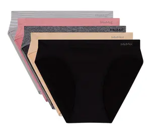 Memoi Women's Set of 5  Seamless Tag-Free Bikini Panties