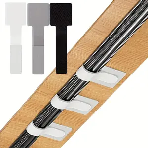 48 Self-Adhesive Heavy-Duty Velcro Straps, Multi-Purpose Desktop Office Cable Management Ties, Nylon Tape Storage Holder