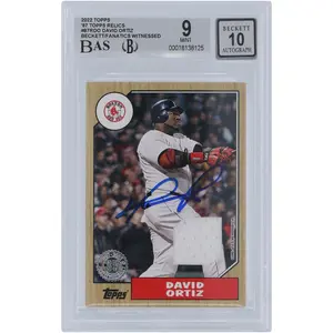 David Ortiz Boston Red Sox Autographed 2022 Topps 87 Topps White Jersey Relic #87R-DO Beckett Fanatics Witnessed Authenticated 9/10 Card - Fanatics Authentic Certified