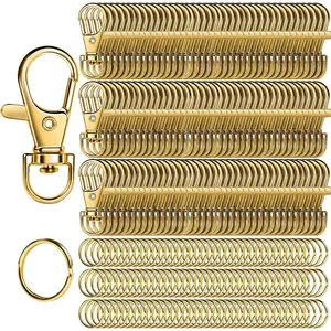 240 count Lobster Claw Clasps and Key Rings, Metal Key Chains, 120 count  Clips and 120 count Key Chain Ring for ,  Making, Art Crafts,