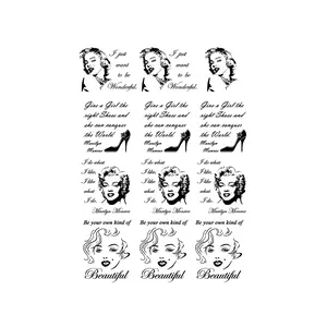 Blonde Bombshell Quotes 12 pcs Inch Black Fused Glass Decals