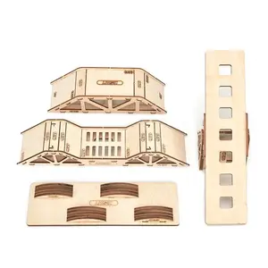 Wooden Building Blocks DIY Assembly, Desktop Off-Road Obstacle Course for 1/43 RC Crawler Car