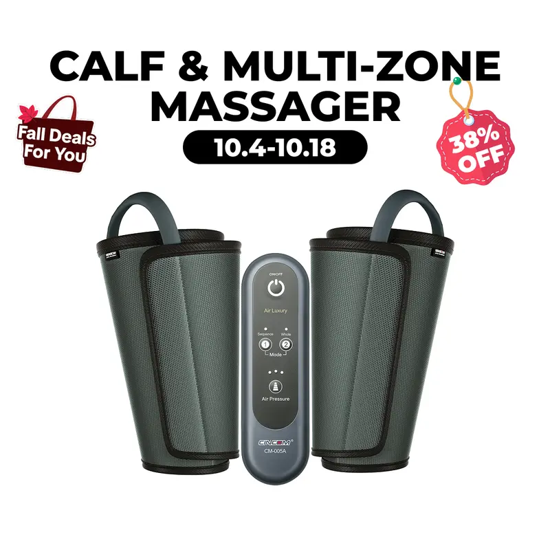 CINCOM Calf Massager with Airbags - Adjustable Relaxing Massage Device, Customizable Modes & Intensity Levels, Multi-Zone Motorized Leg Rest for Home Leg Health, Thoughtful Gift That Heals