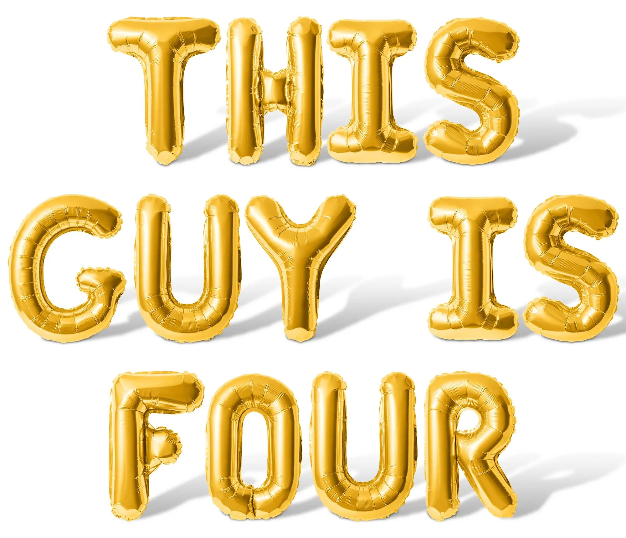 Letter Balloons - THIS GUY IS FOUR 16" Inch Alphabet Letters Foil Mylar Balloon 4th Birthday Party Banner