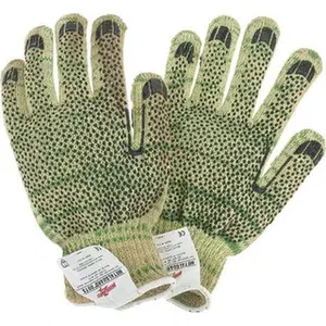 Whizard Cut Resistant Work Gloves, 12 Pairs Size L, ANSI Level A6 Cut Resistance, Coated Palm & Fingertips, Yellow/Green 1881L