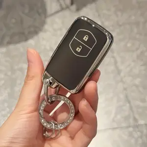TPU Car Key Case Cover with Keychain for Toyota Alpha, Aqua, Auris, for Lexus LC 200 Key FOB Cover with Keyring