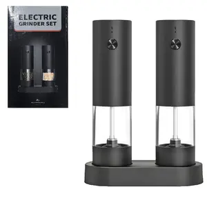 Electric Salt & Pepper Grinder Set, USB Rechargeable & Storage Base, Adjustable Coarseness, Kitchen Essential Utensils, Perfect Gift
