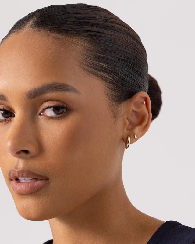 PAVOI 14K Gold Plated Initial Flatback Earrings for Women - Earscape-Friendly Studs - Trendy Fashion Jewelry PAVOI 14K Gold Plated Initial Flatback Earrings for Women - Earscape-Friendly Studs - Trendy Fashion Jewelry