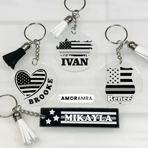 Personalized Thin Silver Line Keychain, Correctional Officer Corrections Officer Keychain Gift, Thin Silver Line Flag, TDCJ Keychain Gift, Prison Guard Gift, Parole Officer Prison Guard Bailiffs Gift, I Got Your Six Gift