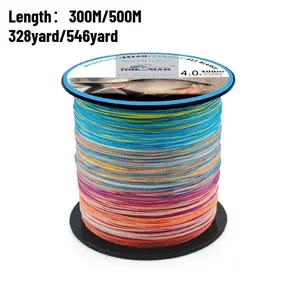 Bite Proof PE Braided Line, 4Braid Woven Fishing Wire, 300/500M Saltwater Freshwater Tackle