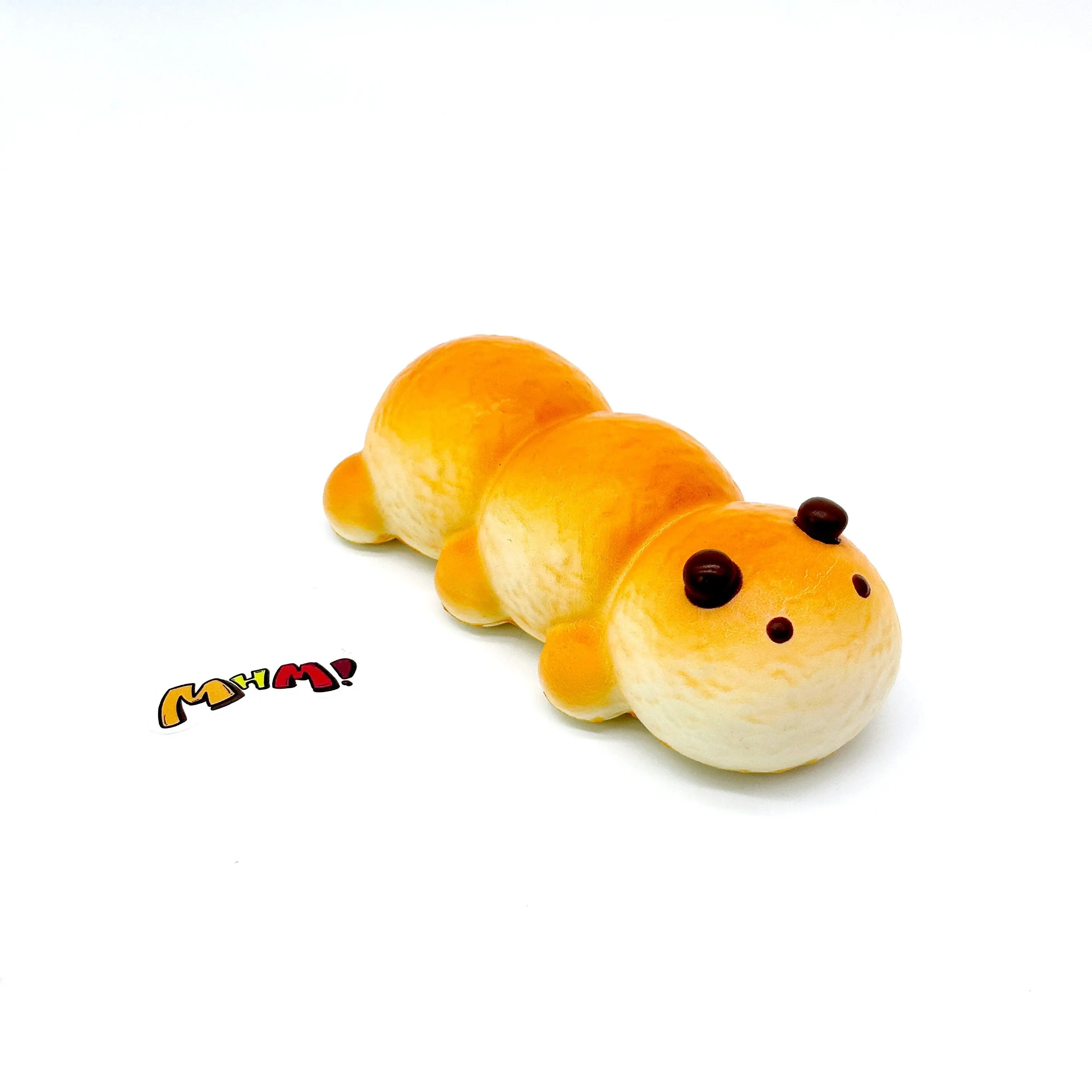 MHM Soft Cute Caterpillar Stress Relief Toy - Bread Shape, Soft PU Foam, Sticky Moist Texture, Slow Rebound, Unisex, Ages 6+ (Classic & Novelty Toy)