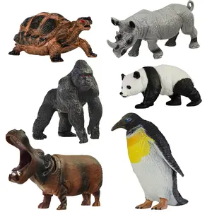 6-Pack PVC Realistic Wildlife Model Set, Animals Figurines, Family Early Education Toy, Parent-Child Interactive Cognitive Play, Birthday Party Gift