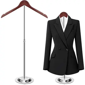 T Shirt Display stand for Vendors, Adjustable Dress Form Mannequin , Portable  wooden Clothes Rack, Flexible Hanger for Clothing Tshirt Jacket Coat Retail, Height 18.5-31.5 Inch (1 Pcs)