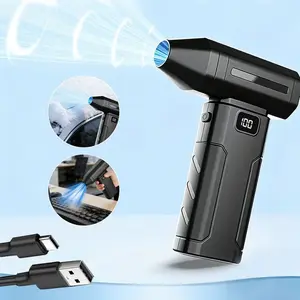 High-Speed Brushless Air Duster 110000 Rpm, Powerful Output, 6000mah LED Light, 6 Adjustable Speeds, Portable Mini Blower for Computer Keyboard Car Home Office Outdoor