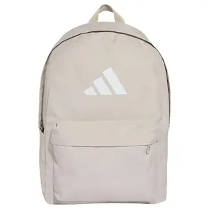 Adidas Classic Three-Stripe Logo Backpack with Recycled Polyester, 27.5L Capacity, Unisex Couple Style in Mirage Bauxite Brown