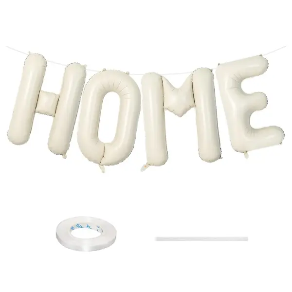 40" Beige HOME Balloons – Housewarming Letter Banner for New Home Welcome & Homecoming Decoration