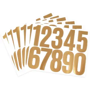Mailbox Numbers: 6 Sheets Home Number Stickers - Waterproof and lf Adhesive for outdoor Address Sign Door Room Office (3" Golden 60 Pcs)