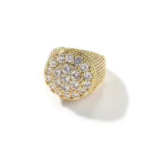 18K Gold Vacuum Plated Copper with 5A+ Sri Lanka Zircon Floral Crystal Ring Miami Italy Mexico & Micro Inspired for Women & Men Luxury Jewelry,Daily Wear,Casual Fashion,Gift Idea,Chicano,Classic,Hip Hop,Simple,Sporty Style