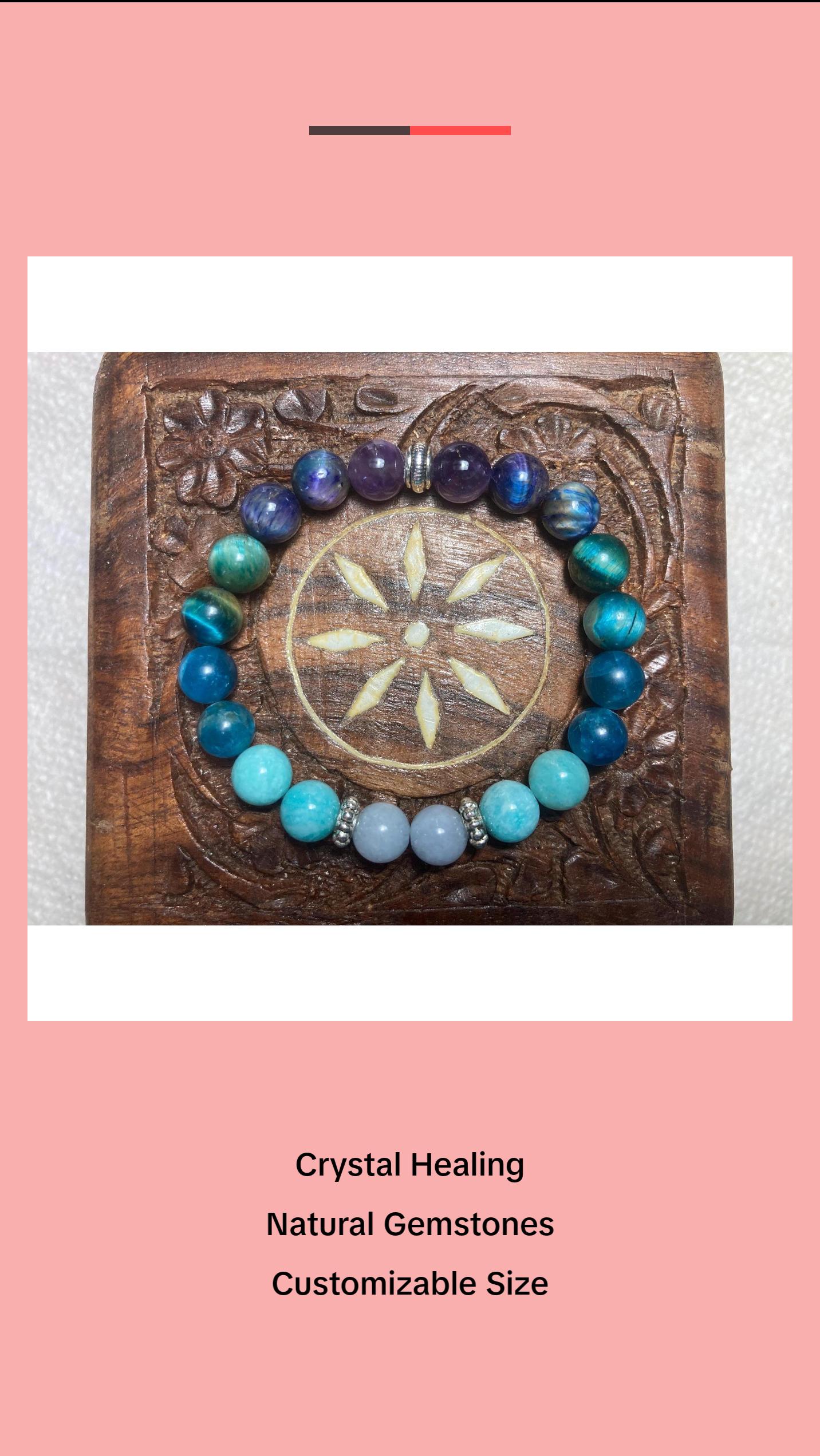 Chill Out Bracelet - Calming - Relaxing energy - Crystal Healing Jewelry - Aquamarine - Amethyst - Apatite - Amazonite - Tigers eye Crystal Gemstone Chill Out Bracelet - Calming - Relaxing energy - Crystal Healing Jewelry - Aquamarine - Amethyst - Apatite - Amazonite - Tigers eye Crystal Gemstone