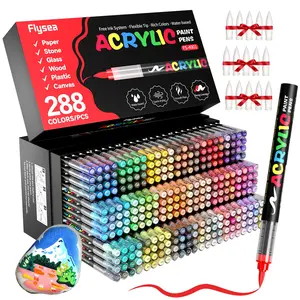 288 Colors Acrylic Paint Markers Set, Liquid Ink Control Pens, Rich Pigment, Smooth Flow, Stacking Colors, Ideal for DIY Crafts