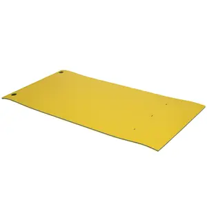 Floating Water Mat 2 Adults Tear Resistant XPE Foam Water Mat Easy Clean Soap Water Vivid Colors Long Lasting For Summer Yellow